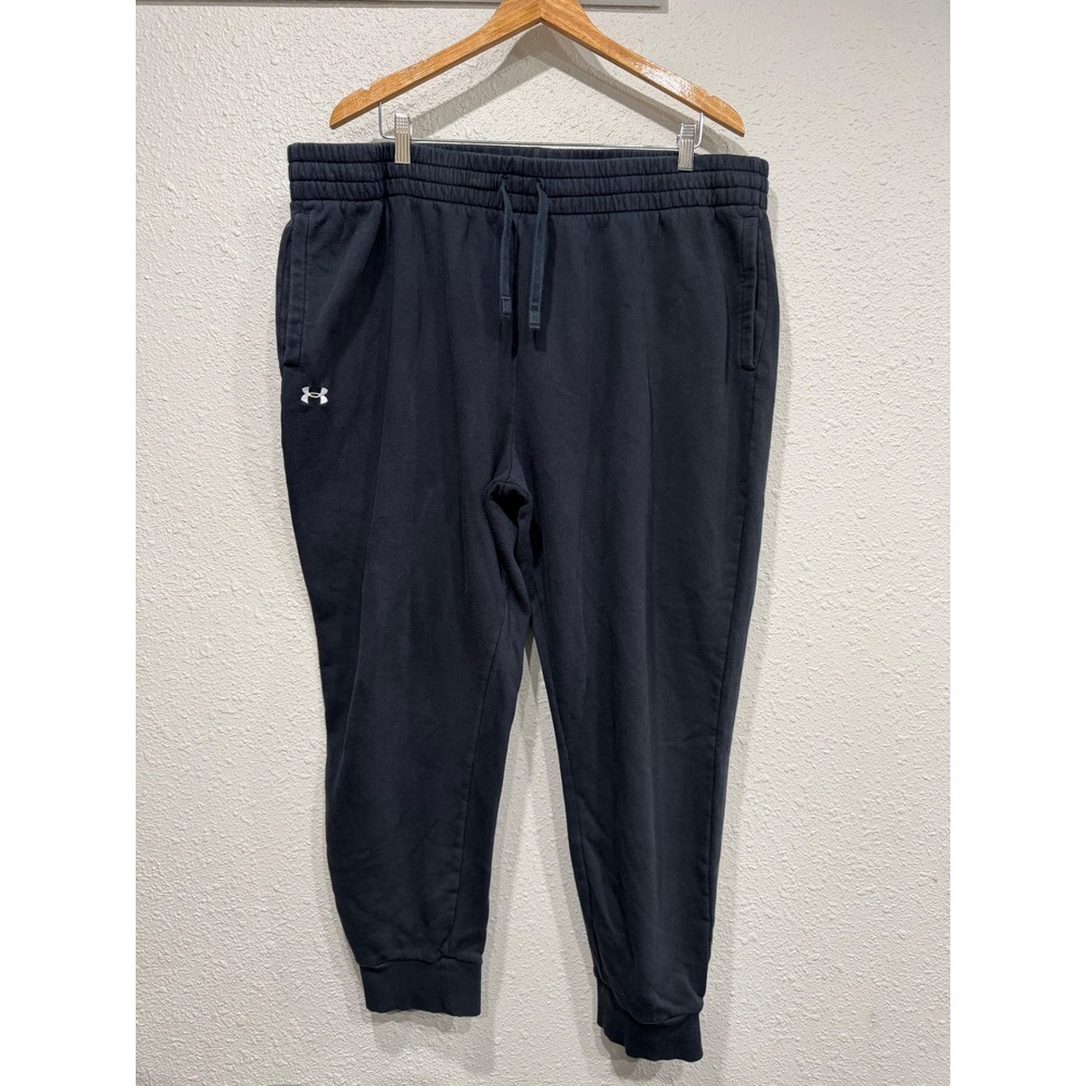 Under Armour Rival Fleece Joggers Black Sweatpants Big Tall 4XLT Athleisure